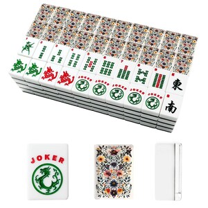 Bloemen Amerikaanse mahjong-tegelset, aangepaste bloem mahjong-tegels, elegante botanische mahjong-spelset, luxe Lunar Mystic American Mahjong-set afbeelding 5