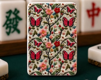 Butterfly Floral American Mahjong Tile Set,  Mahjong Tiles with Butterfly Tile Backs, Luxury American Mahjong Game Set, Mahjong Gift