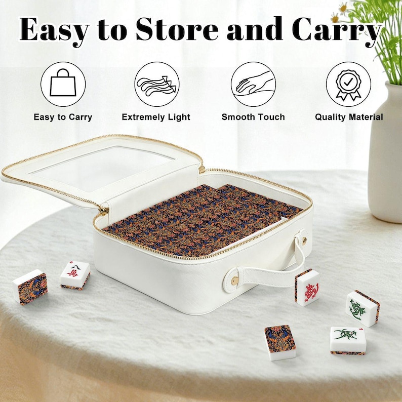 Juego de fichas de Mahjong americano con diseño floral de pavo real, fichas de Mahjong de lujo, regalo elegante para una noche de juegos, colección decorativa de Mahjong imagen 10