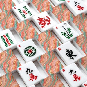 American Mahjong Tile Set, Pink Coral Agate Marble Mahjong Tiles, Custom Mahjong Set, Luxury Mahjong Gift for Her, Unique Mahjong Accessorie image 7