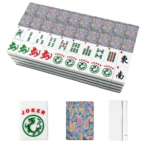 American Mahjong Tile Set with Blue Paisley Design Backs, Custom Mahjong Set, Elegant Mahjong Gift for Women, Unique Game Night Accessories image 6