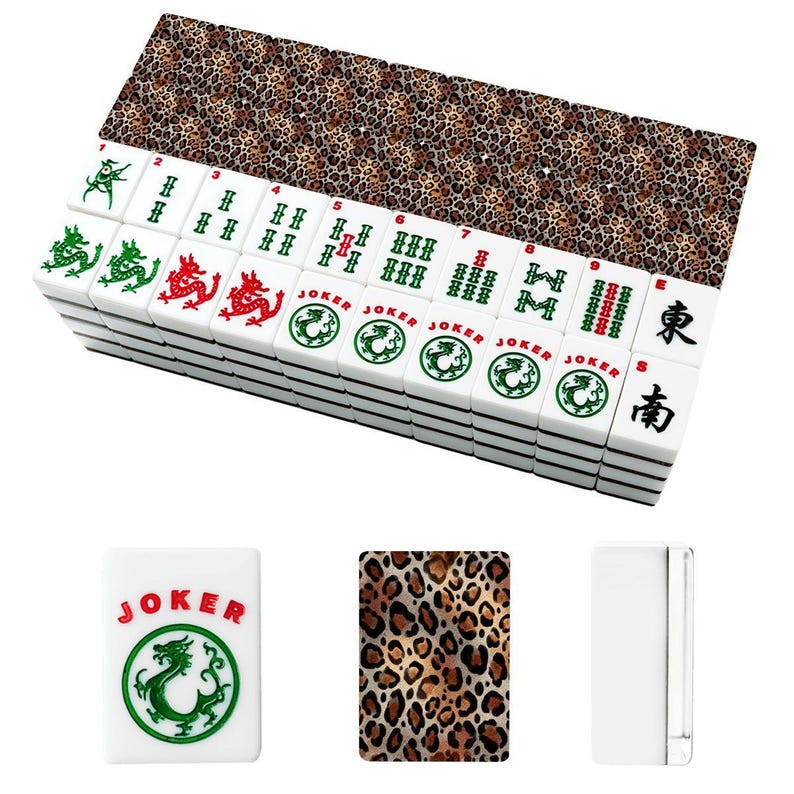 Leopard Print American Mahjong Tile Set, Custom Animal Print Mahjong Tiles, Luxury American Mahjong Game Set, Chic Mahjong Gift image 4