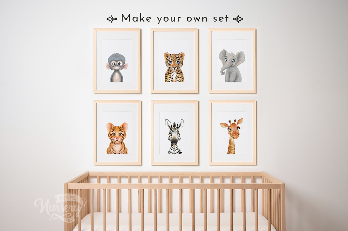 CUSTOM Set of Baby Animal Nursery Prints Etsy