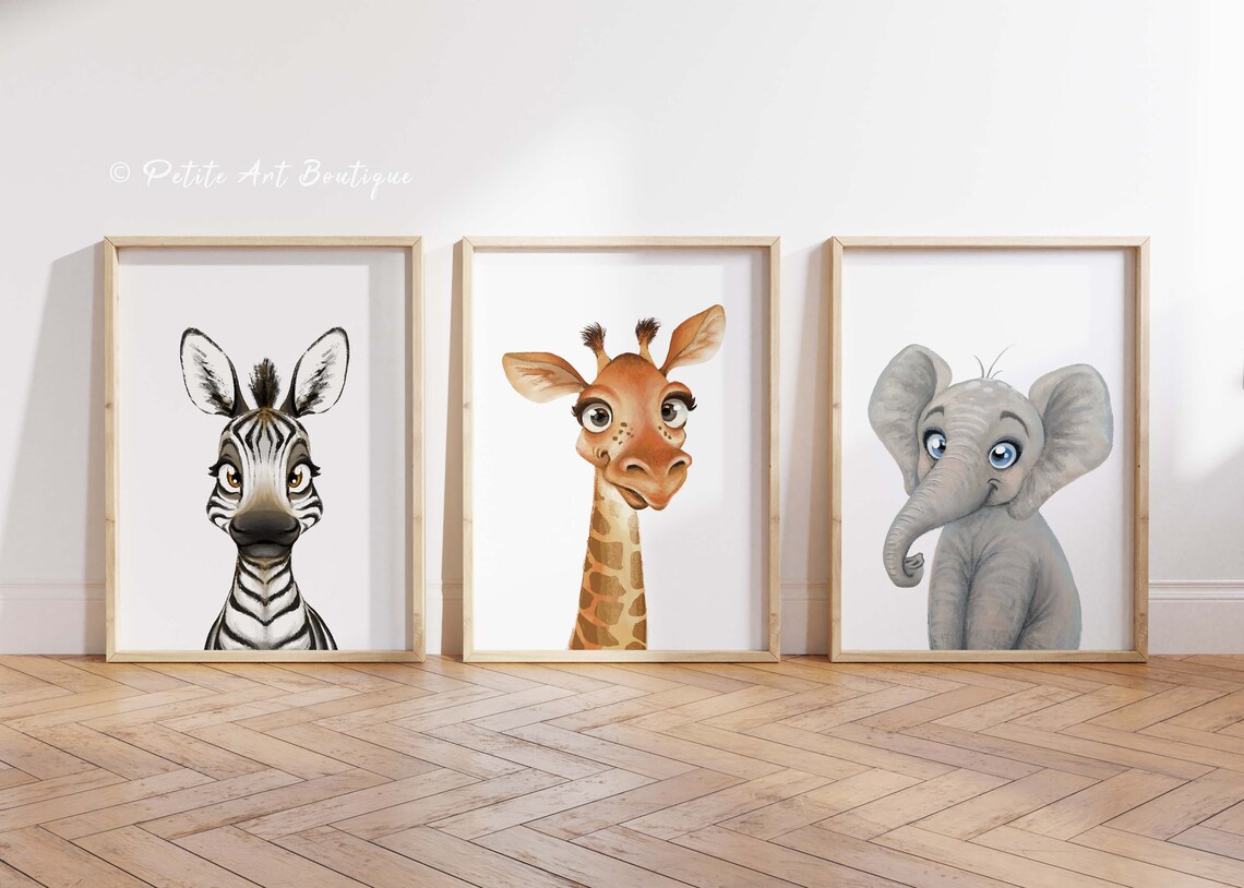 CUSTOM Set of Baby Animal Nursery Prints Etsy