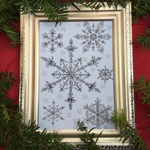 Zentangle Greeting Card 5x7 Hand Drawn Snow Flake Winter - Etsy