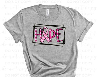 Hope | DTF Transfer | Direct to film transfer | Ready to press | Breast Cancer Awareness Transfer