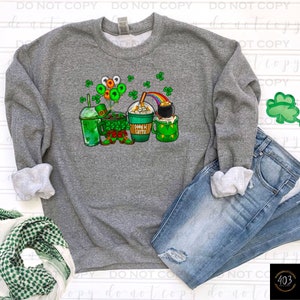 St. Patrick&#39;s Day Coffee | DTF Transfer | Direct to film transfer | Ready to press | St. Patrick&#39;s Day Transfer