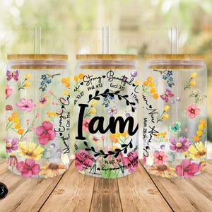 I Am, Faith Libby Glass Can UV DTF Transfer