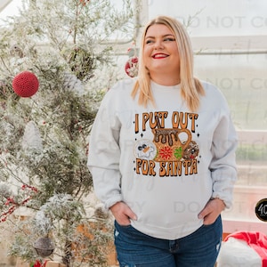 I Put Out For Santa Faux Sequin | DTF Transfer | Direct to film transfer | Ready to press | Christmas Transfer