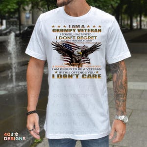Grumpy Veteran | DTF Transfer | Direct to film transfer | Ready to press | Men's Transfer