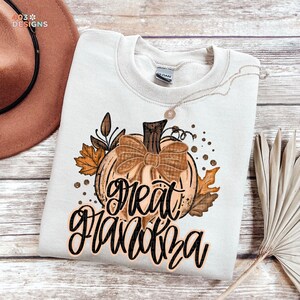 Fall Glitter Pumpkin Great Grandma | DTF Transfer | Direct to film transfer | Ready to press | Fall Personalized Transfer