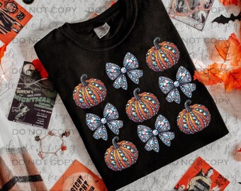 Rhinestone Pumpkin Collage | DTF Transfer | Direct to film transfer | Ready to press | Fall Transfer