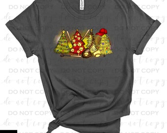 Softball Christmas Trees | DTF Transfer | Direct to film transfer | Ready to press | Christmas Transfer