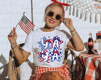 Patriotic Stars Yaya | DTF Transfer | Direct to film transfer | Ready to press | Summer Patriotic Personalized Transfer