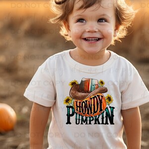 Howdy Pumpkin | DTF Transfer | Direct to film transfer | Ready to press | Fall Halloween Transfer