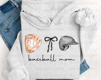 Coquette Black Bow Baseball Mom | DTF Transfer | Direct to film transfer | Ready to press | Everyday Transfer