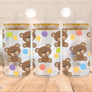 Bears Libby Glass Can UV DTF Transfer