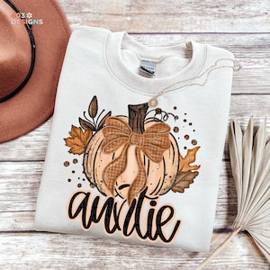 Fall Glitter Pumpkin Auntie | DTF Transfer | Direct to film transfer | Ready to press | Fall Personalized Transfer