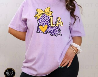 Louisiana Leopard Print | DTF Transfer | Direct to film transfer | Ready to press | Doodle States Transfer