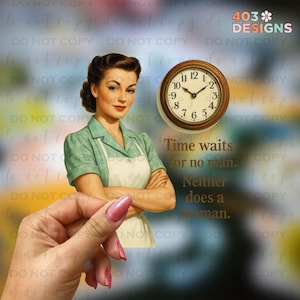 Time Waits For No Man | UV DTF Stickers | UV Transfer Stickers | Durable Permanent Waterproof | No Heat Required