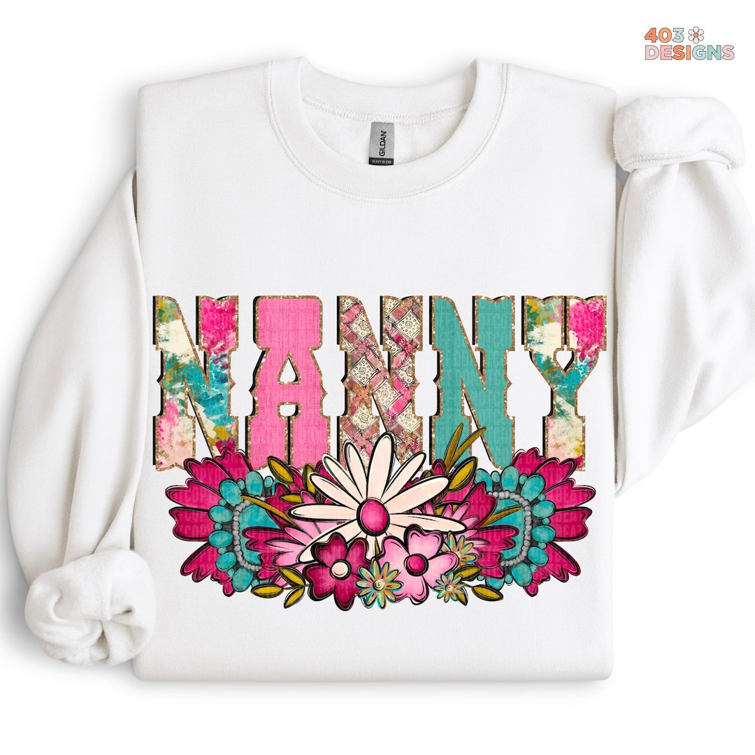 Western Floral Nanny | DTF Transfer | Direct to Film Transfer | Ready ...