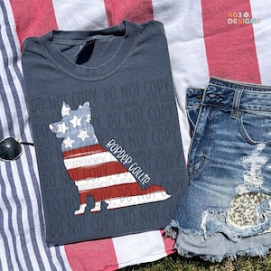 Patriotic Border Collie Sitting | DTF Transfer | Direct to film transfer | Ready to press | Personalized Dog Mom Transfer