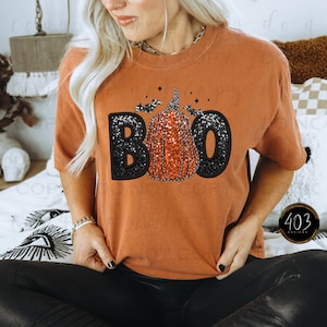 Boo Faux Glitter | DTF Transfer | Direct to film transfer | Ready to press | Fall Transfer