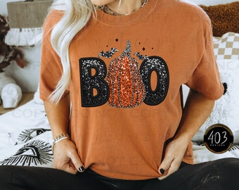Boo Faux Glitter | DTF Transfer | Direct to film transfer | Ready to press | Fall Transfer