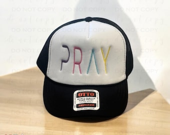 Pray Embroidered Trucker Hat – Faith-Based Christian Snapback