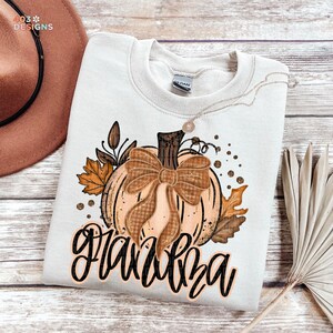 Fall Glitter Pumpkin Grandma | DTF Transfer | Direct to film transfer | Ready to press | Fall Personalized Transfer