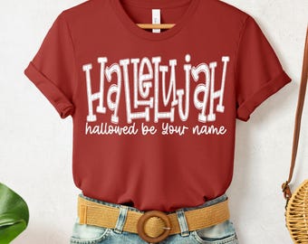 Hallowed Be Thy Name White | DTF Transfer | Direct to film transfer | Ready to press | Faith Transfer