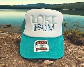 Lake Bum Embroidered Hat – Otto Foam Trucker Cap – Summer Lake Life Hat – Snapback Lake Bum Hat – Retro Foam Hat – Funny Lake Hat