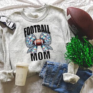 Football Mom Bow With Football | DTF Transfer | Direct to film transfer | Ready to press | Football Transfer