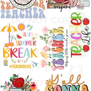 PreMade DTF Gang Sheet Teacher | DTF Transfer | Direct to film transfer | Ready to press | Custom Transfer