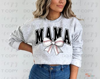 Baseball Mama Bow | DTF Transfer | Direct to film transfer | Ready to press | Sports Transfer