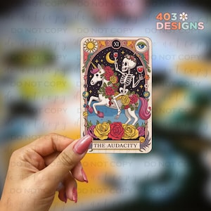 The Audacity Tarot Card | UV DTF Stickers | UV Transfer Stickers | Durable,Permanent,Waterproof | No Heat Required