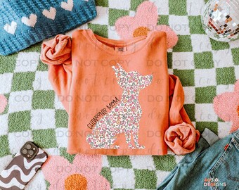 Floral Chiweenie | DTF Transfer | Direct to film transfer | Ready to press | Personalized Dog Mom Transfer