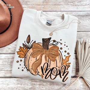 Fall Glitter Pumpkin Mom | DTF Transfer | Direct to film transfer | Ready to press | Fall Personalized Transfer
