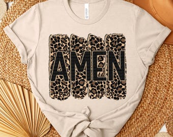 Amen Leopard | DTF Transfer | Direct to film transfer | Ready to press | Faith Transfer