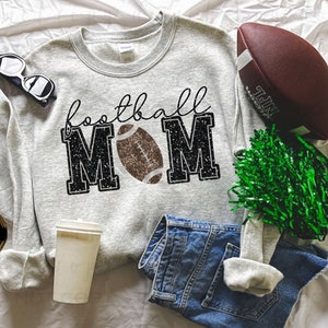 Football Mom Black | DTF Transfer | Direct to film transfer | Ready to press | Faux Sequin Sports Transfer