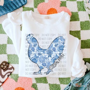 Chicken Mom Floral | DTF Transfer | Direct to film transfer | Everyday Transfer | Ready to press