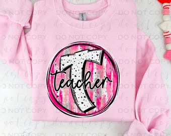 Valentine Circle Teacher | DTF Transfer | Direct to film transfer | Ready to press | Personalized Transfer
