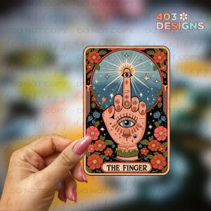 The Finger | UV DTF Stickers | UV Transfer Stickers | Durable,Permanent,Waterproof | No Heat Required