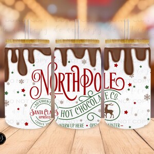 North Pole Hot Chocolate - Libby Glass Can UV DTF Transfer