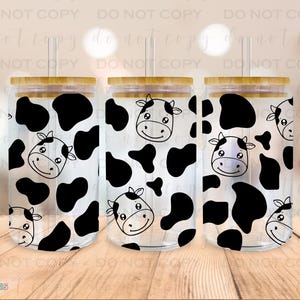 Cows Libby Glass Can UV DTF Transfer
