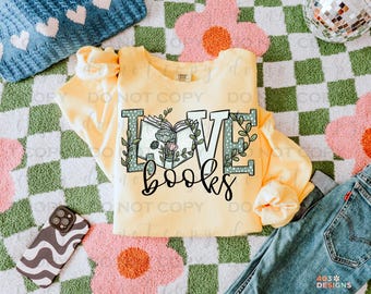 Love Books | DTF Transfer | Direct to film transfer | Ready to press | Reading Transfer