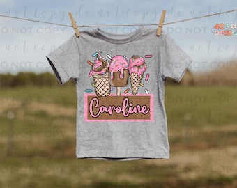 Ice Cream Sprinkles Girl | DTF Transfer | Direct to film transfer | Ready to press | Personalized Transfer