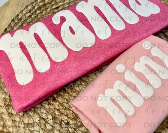 Mama & Mini Puff Screen Print Transfer