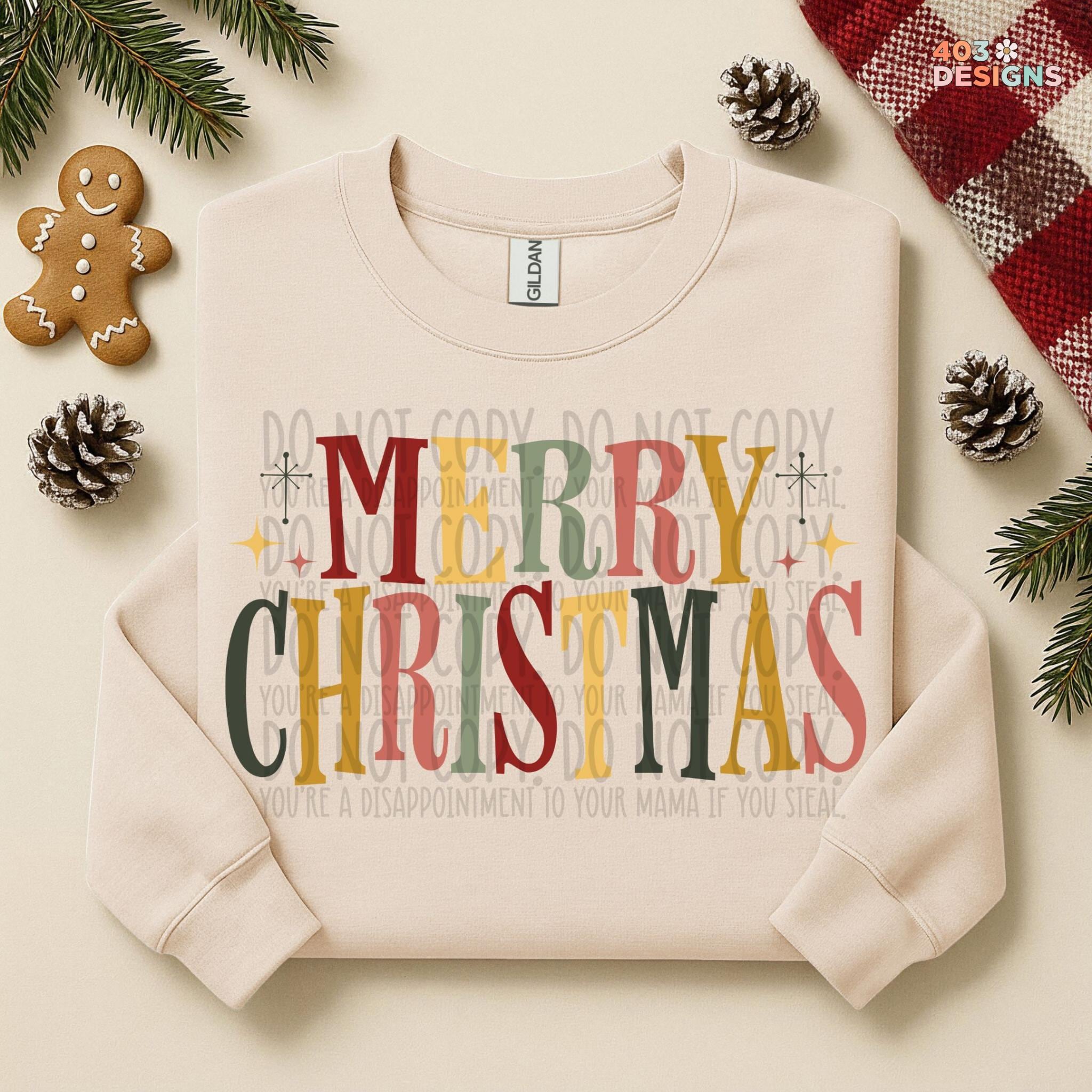 Vintage Merry Christmas | DTF Transfer | Direct to Film Transfer