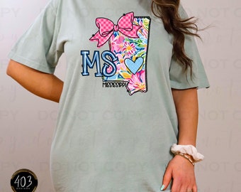 Mississippi Floral | DTF Transfer | Direct to film transfer | Ready to press | Doodle States Transfer